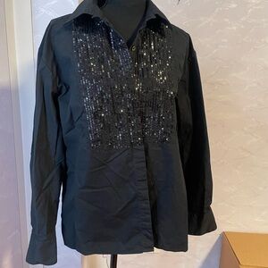 Banana Republic Black Sequin Shirt